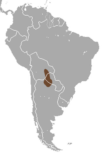 Greater Fairy Armadillo Range Map (South America)