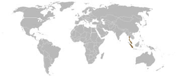 Malayan Tapir Range Map (S E Asia)