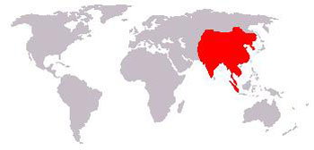 Dhole Range Map (Asia)