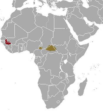 Giant Eland Range Map (Africa)