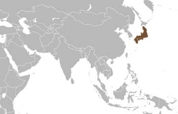 Japanese Badger Range Map (Japan, Asia)