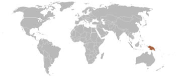 New Guinea Crocodile Range Map (New Guinea)