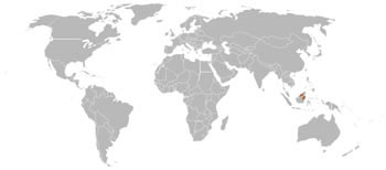 Painted Tree Shrew Range Map (Borneo, Asia)