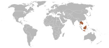 Siamese Crocodile Range Map (S E Asia)