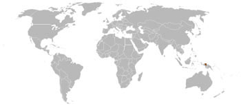 Sir David's Long-Beaked Echidna Range Map (New Guinea) 